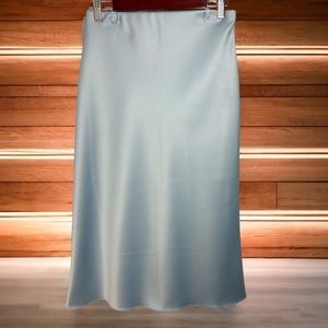 VINTAGE Italian hand sewn satin mermaid Stretchy A-line midi Cinderella skirt L